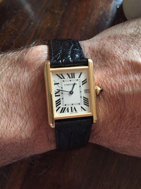 men wearing cartier tank|cartier tank men's vintage.